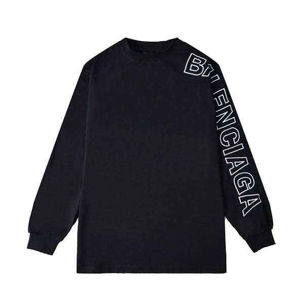 すぐ届くバレンシアガ 長袖アウトライン オーバーサイズ Tシャツ 偽物 2色 739027TOVV69034